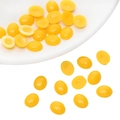 Perline acriliche ovali giallo brillante per occhi di bambola e fai da te - 8x10mm (Confezione da 50)