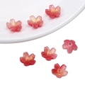 Perles de fleurs de cerisier dégradées roses avec paillettes pour bijoux DIY - Fleur de Cerisier Rouge Doré