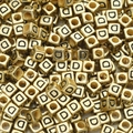 Golden acrylic 6mm cube beads with letter D for DIY jewelry making and necklaces - Letter D / 6x6mm (50 Pieces/Pack)