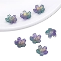 Perles fleur de cerisier dégradé violet vert avec paillettes dorées pour bijoux DIY - Fleur de Cerisier Vert Violet Doré