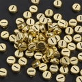 Gold acrylic letter beads with black line detail and side holes for DIY jewelry - 4x7mm Hole approx 1mm Gold with Black Letter (50 Pieces/Pack) / Letter I