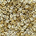 Golden acrylic 6mm cube letter E beads for DIY jewelry making and necklaces - Letter E / 6x6mm (50 Pieces/Pack)