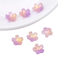 Perles fleurs de cerisier DIY en dégradé lavande et orange au fini irisé - Fleur de Cerisier Violet Doré