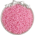 Translucent pink glass seed beads for DIY jewelry making in a silver metal tray - 10g/Pack Approx 140 Beads / Pink