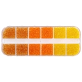 DIY 3mm glass seed beads kit in 12-grid organizer with warm yellow and orange gradient tones - Transparent Orange Yellow Series