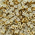 Golden cubic 6mm acrylic alphabet beads with black letter G for DIY jewelry making - Letter G / 6x6mm (50 Pieces/Pack)