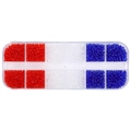 Kit bijoux DIY avec perles de verre 3mm rouge, blanc, bleu dans boîte 10 cases - Rouge Blanc Bleu Transparent