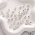 Silver flower spacer beads 8x5mm for DIY jewelry making with metallic finish - 8x5mm / Double-Sided Flower Style 3