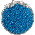 DIY 4mm bright blue transparent glass seed beads for handmade bracelets and jewelry making - 10g/Pack Approx 140 Beads / Dark Blue