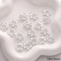 Silver lotus jewelry spacer beads 18x13mm for DIY bracelet making and crafts - Hollow Lotus Style 6