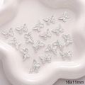 Silver alloy butterfly pendant connector 16x11mm for DIY jewelry making and beading - Butterfly Shape
