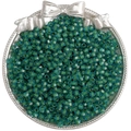 DIY emerald faceted 4mm glass seed beads in a decorative silver dish for crafts - 10g/Pack Approx 140 Beads / Dark Green