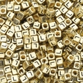 Golden acrylic 6mm cube beads with black letter L for DIY jewelry making and crafts - Letter L / 6x6mm (50 Pieces/Pack)