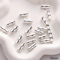 16mm silver bamboo-shaped alloy beads for DIY handmade bracelet jewelry making kits - Bamboo Joint Connector Style 8