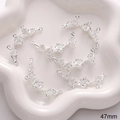 Silver-plated 47mm plum blossom alloy connector for DIY jewelry making and bracelets - Plum Blossom Curved Link Style 12