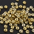 Golden acrylic letter T round beads for DIY jewelry making and handmade accessories - 4x7mm Hole approx 1mm Gold with Black Letter (50 Pieces/Pack) / Letter T