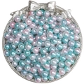Pastel gradient ABS round pearls for DIY jewelry making and handmade crafts accessories - White Green Series