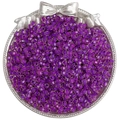 Deep purple faceted glass beads for DIY jewelry making in a vintage silver bowl - 10g/Pack Approx 140 Beads / Rose Purple