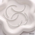DIY jewelry 55mm silver twisted C-shape connector links for handmade bracelets - Twisted Texture Curved Link Style 25