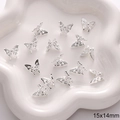 Silver alloy hollow butterfly bead spacers 15x14mm for DIY jewelry making sets - Hollow Butterfly Style 21