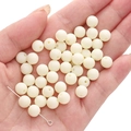 Matte beige acrylic round beads for DIY jewelry making with pre-drilled holes - 8mm (100pcs/Pack) / Beige