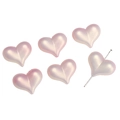 23mm pearlescent pink peach heart spacer beads for DIY jewelry and phone chain making - Iridescent Heart Style (BSD822) / 20g/Pack (Approx. 12 Pcs, 23x18mm) / Holographic Pink