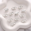 Pack of 11 silver lotus flower alloy charms 22x13mm for DIY handmade jewelry bracelets - Lotus Style 16