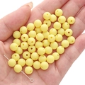 8mm matte light yellow acrylic round beads for handmade DIY bracelets and necklaces - 8mm (100pcs/Pack) / Egg Yellow