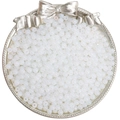 Cuentas de vidrio esmerilado blanco translúcido de 4 mm para joyería artesanal - 4mm (10g/Paquete) / Opalita