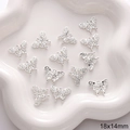 DIY silver alloy hollow butterfly charms 18x14mm for handmade jewelry crafting - Hollow Butterfly Style 18