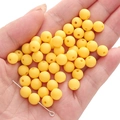 DIY handmade necklace materials with 8-10mm yellow matte acrylic frosted round beads - 8mm (100pcs/Pack) / Dark Yellow
