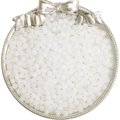 Cuentas de vidrio blanco de 4mm para joyería DIY en una bandeja metálica plateada - 4mm (10g/Paquete) / Blanco Jade