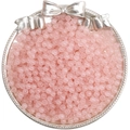 Cuentas de vidrio translúcido rosa claro de 4mm para joyería DIY en bandeja plateada - 4mm (10g/Paquete) / Jade Rosa Polvo