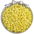 Perle tonde piatte in acrilico giallo opaco per creazione gioielli fai-da-te vassoio - 50 Pezzi/Confezione / Giallo
