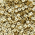 6mm gold acrylic alphabet cube beads for DIY jewelry making with letter Y engraving - Letter Y / 6x6mm (50 Pieces/Pack)