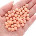8-10mm peach orange matte acrylic beads for DIY necklaces and handmade bracelets - Peach Red