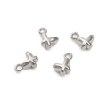 Set van vier glanzende zilveren vlinderbedeltjes voor DIY-sieraden maken projecten - Vlinder (Wit K)