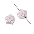 Star tulip flower alloy beads with purple gradient enamel for DIY jewelry making - 13mm / Pink Purple Star Flower