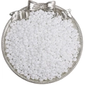 Perles de rocaille blanches opaques dans un plat argenté pour bijoux DIY - 4mm Trou Env. 0.5mm 10g/Paquet Env. 110pcs / Blanc