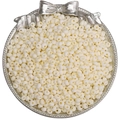 Perles de rocaille ivoire dans un plateau argenté pour la création de bijoux DIY - 4mm Trou Env. 0.5mm 10g/Paquet Env. 110pcs / Poche zippée