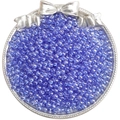 Round royal blue 4mm glass beads for DIY necklaces and bracelets in a silver tray - 4mm (10g/Pack) / Lustre Royal Blue