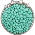 Perles en acrylique mat vert menthe rondes et plates pour la création de bijoux - 50 Pcs/Paquet / Bleu clair