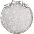 Perles en verre œil de chat blanc 4mm pour bijoux DIY dans un plateau décoratif argenté - Blanc / 4mm Trou environ 1mm 10g/Paquet