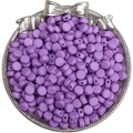 Perles plates rondes violettes mates en acrylique 4x7mm pour bijoux DIY fait main - 50 Pcs/Paquet / Violet cristal
