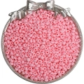 Perles de rocaille rondes rose mat dans un plateau argenté pour bijoux DIY fait main - 4mm Trou Env. 0.5mm 10g/Paquet Env. 110pcs / Rose Foncé