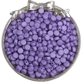Perles acryliques 4x7mm violet mat rondes sur plateau argenté pour bijoux DIY - 50 Pcs/Paquet / Violet