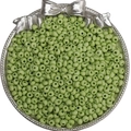 Perles de rocaille vert clair mat pour bijoux DIY dans un plateau argenté - 4mm Trou Env. 0.5mm 10g/Paquet Env. 110pcs / Vert Herbe