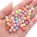 Mix of 8-10mm colorful frosted acrylic round beads for DIY bracelet and jewelry making - Random Mixed Colors