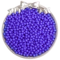 Polished bright purple 4mm glass seed beads in a silver bow tray for DIY jewelry making - 4mm (10g/Pack) / Blue