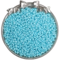 Perles de rocaille en verre bleu clair mat pour bijoux DIY dans un plateau argenté - 4mm Trou Env. 0.5mm 10g/Paquet Env. 110pcs / Bleu clair